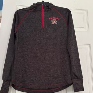 Colosseum Maryland charcoal Quarter-Zip Pullover with Red Accents